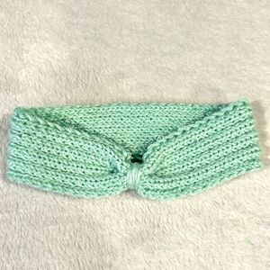 Mint Green Hand Knit Headband 100% Bamboo 3-6 months